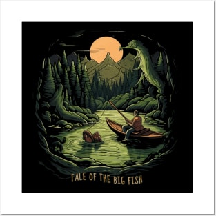 Tale of the Big Fish Funny Fishing Story Posters and Art